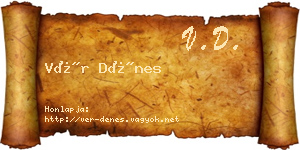 Vér Dénes névjegykártya